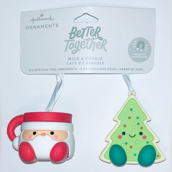 Hallmark Other - NEW! Hallmark Better Together Magnetic Christmas Ornaments - Milk & Cookie.